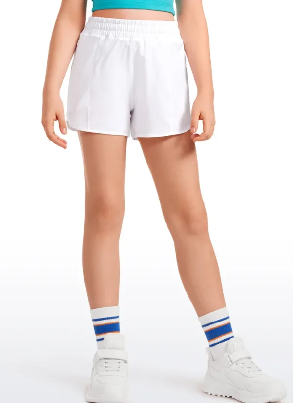 Outlet CRZ YOGA Feathery-Fit Soft Girls Mesh Liner Shorts with Zip Pockets