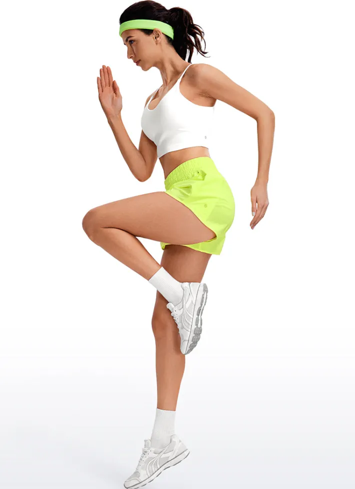 Hot CRZ YOGA Feathery-Fit Soft High Rise Mesh Liner Shorts with Zip Pocket 2.5''