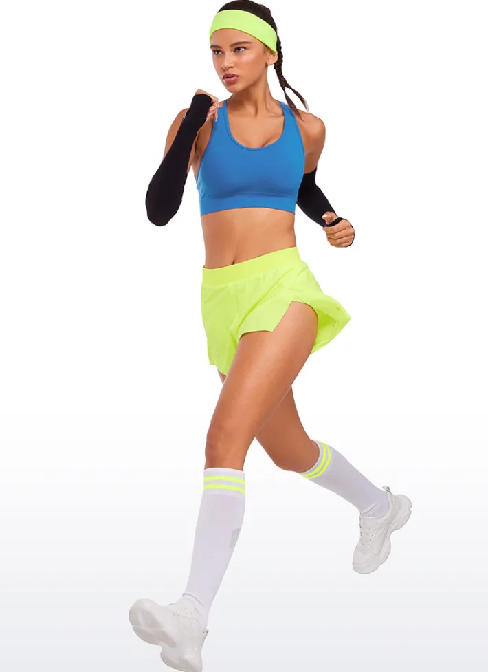 Fashion CRZ YOGA Feathery-Fit Soft High Rise Split Dolphin Mesh Liner Shorts 2.5''