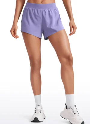 Flash Sale CRZ YOGA Feathery-Fit Soft Low Waisted V Split Mesh Lined Shorts 2.5''