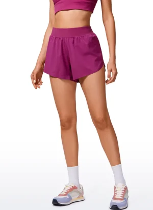Flash Sale CRZ YOGA Feathery-Fit Soft Mid Rise Dolphin Lined Shorts 4''