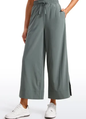 Outlet CRZ YOGA Feathery-Fit Soft Wide Leg High Waisted Capri Pants with Pockets 25''