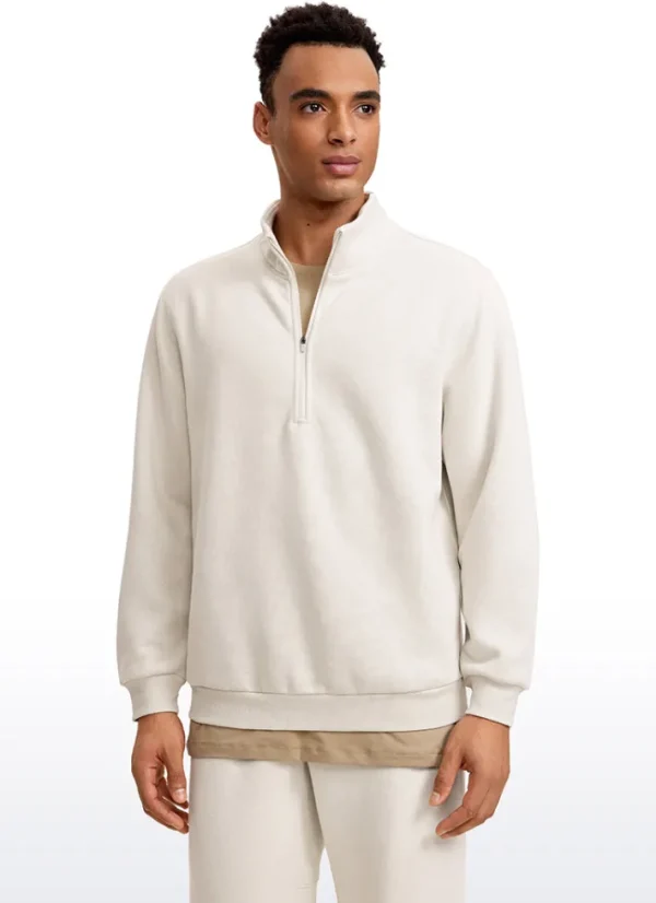 Store CRZ YOGA Fleece Lined Half Zip Sweatshirts Mock Neck