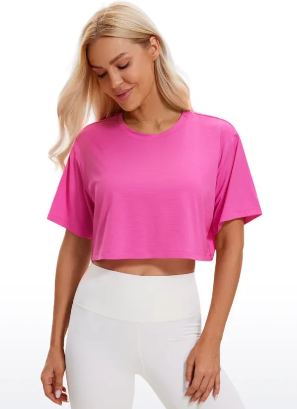 Fashion CRZ YOGA Lightweight Short Sleeves Cropped