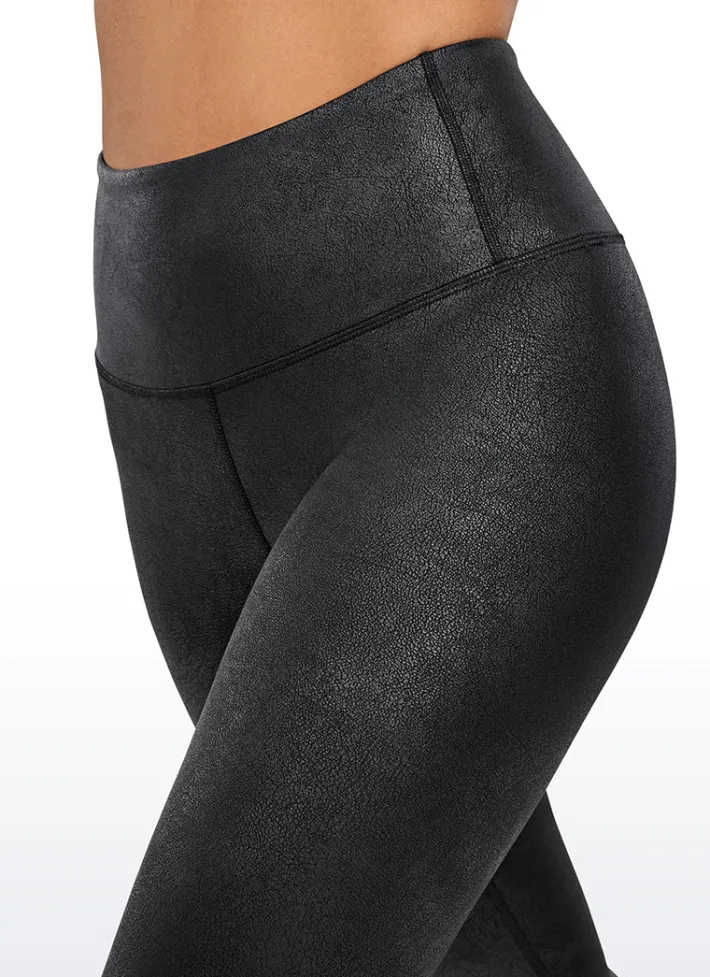 Hot CRZ YOGA Matte Faux Leather Leggings 28''