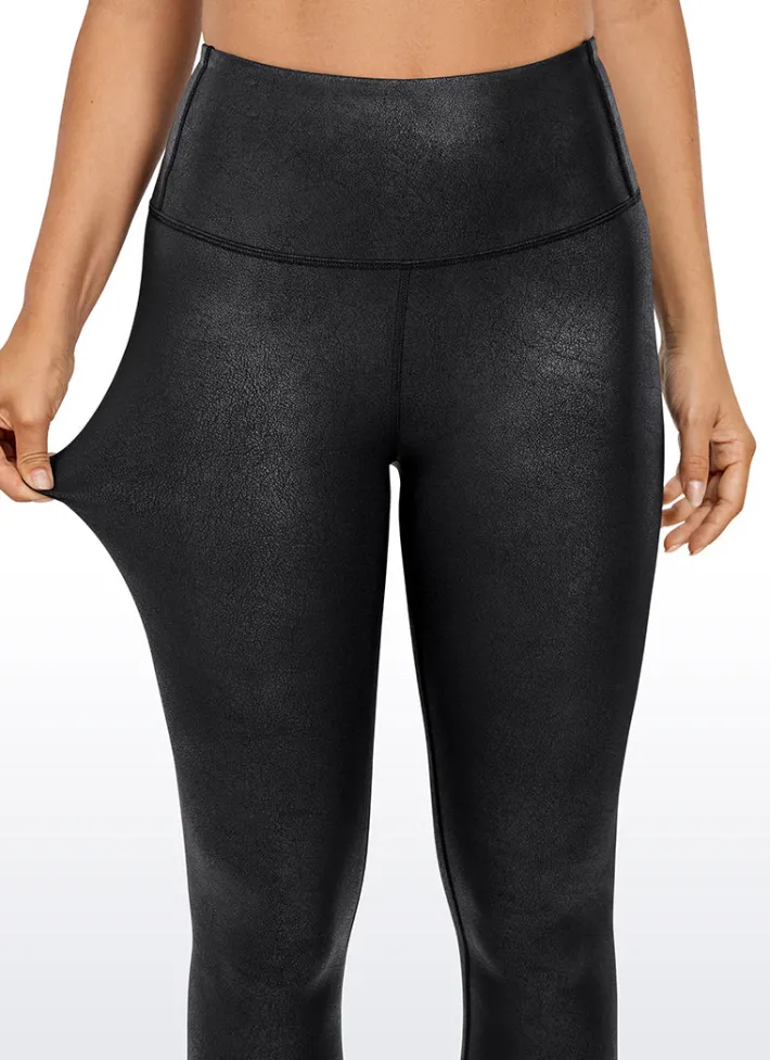 Hot CRZ YOGA Matte Faux Leather Leggings 28''
