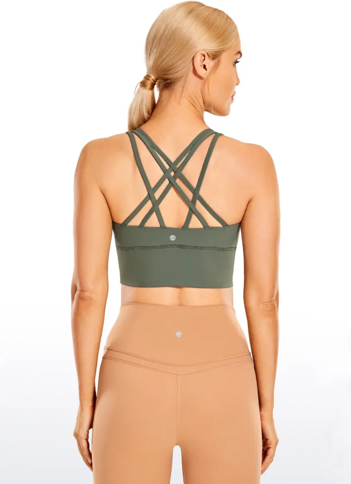 New CRZ YOGA Nakedfeel Longline Bra Strappy Back