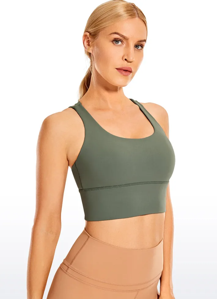 New CRZ YOGA Nakedfeel Longline Bra Strappy Back