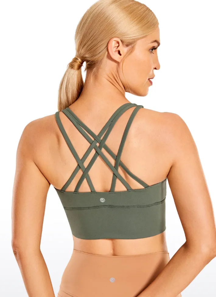 New CRZ YOGA Nakedfeel Longline Bra Strappy Back
