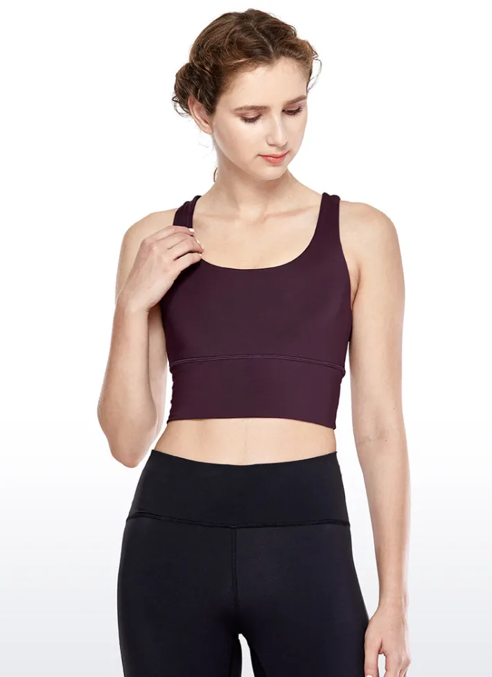New CRZ YOGA Nakedfeel Longline Bra Strappy Back