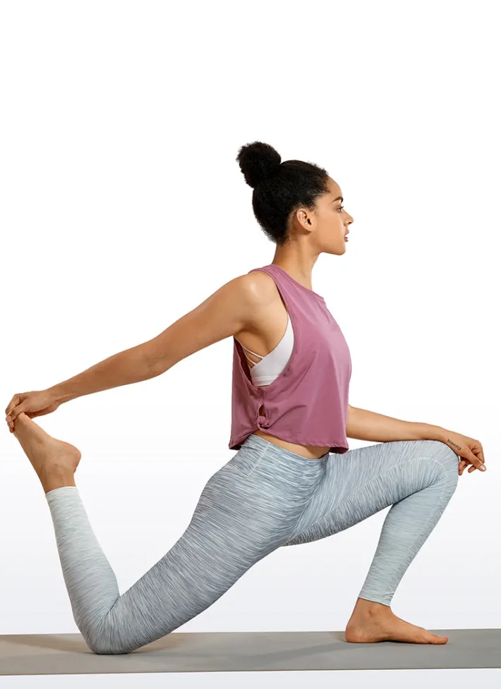 Fashion CRZ YOGA Pima Cotton Crop Tank Deep Armhole