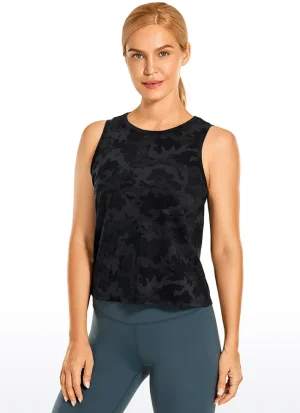 Discount CRZ YOGA Pima Cotton Crop Tank Round Neck