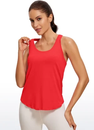 Store CRZ YOGA Pima Cotton Hip-Length Tank Racerback