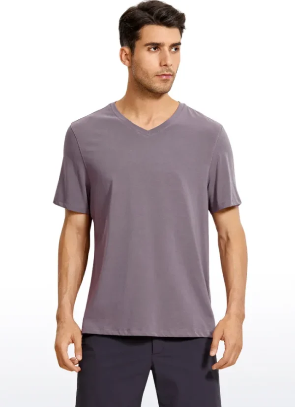 New CRZ YOGA Pima Cotton Short Sleeve V Neck