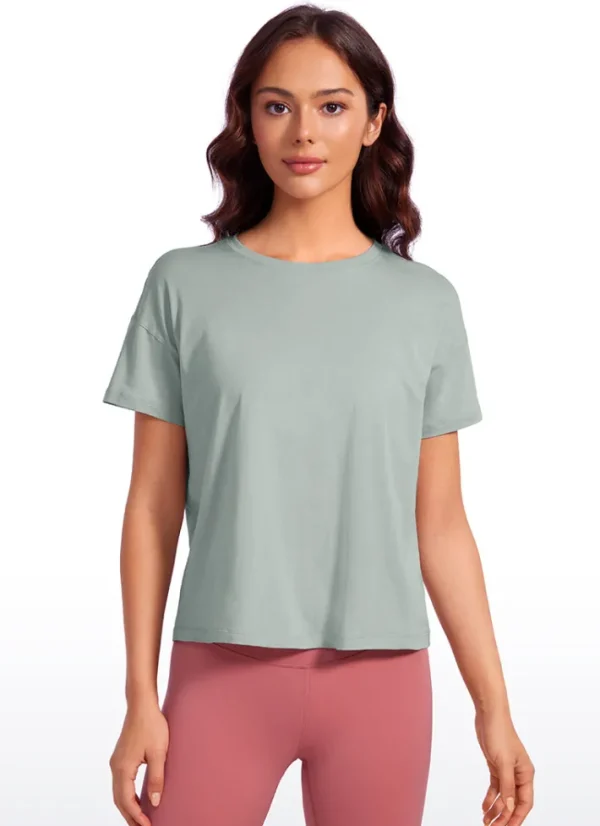 Discount CRZ YOGA Pima Cotton Short Sleeves Loose Fit