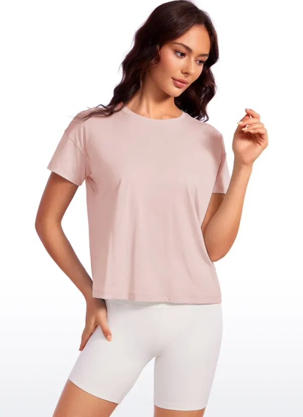 Fashion CRZ YOGA Pima Cotton Short Sleeves Loose Fit