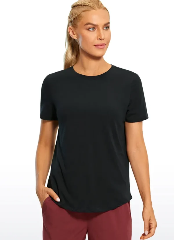 Online CRZ YOGA Pima Cotton Short Sleeves Round Neck