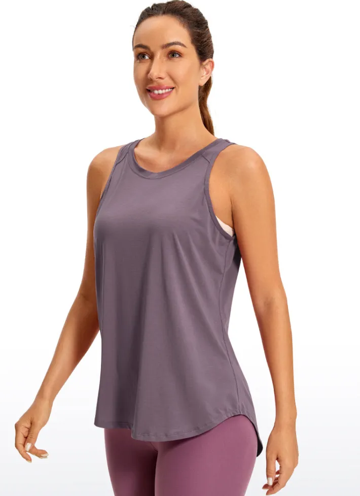 Shop CRZ YOGA Pima Cotton Tank Split Open Back