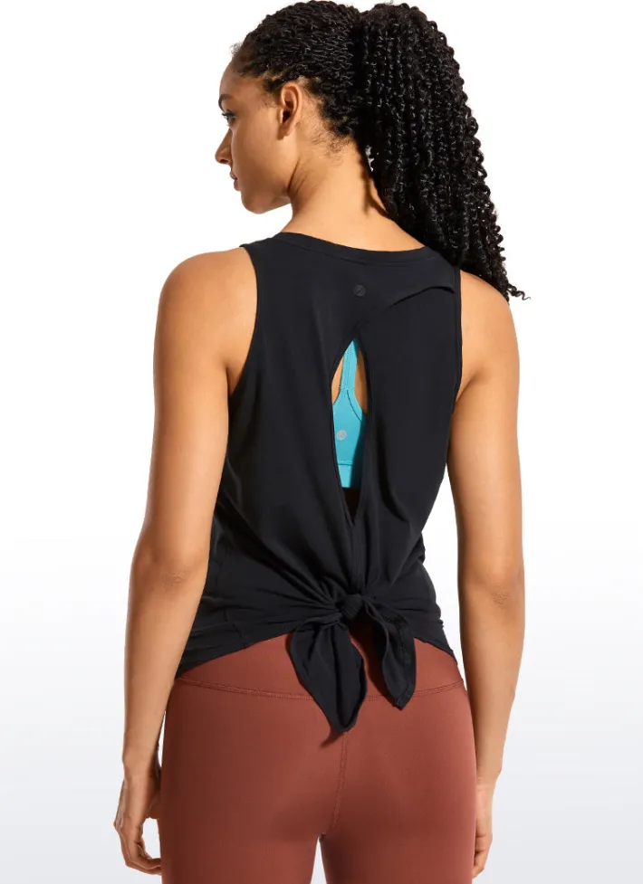 Shop CRZ YOGA Pima Cotton Tank Split Open Back
