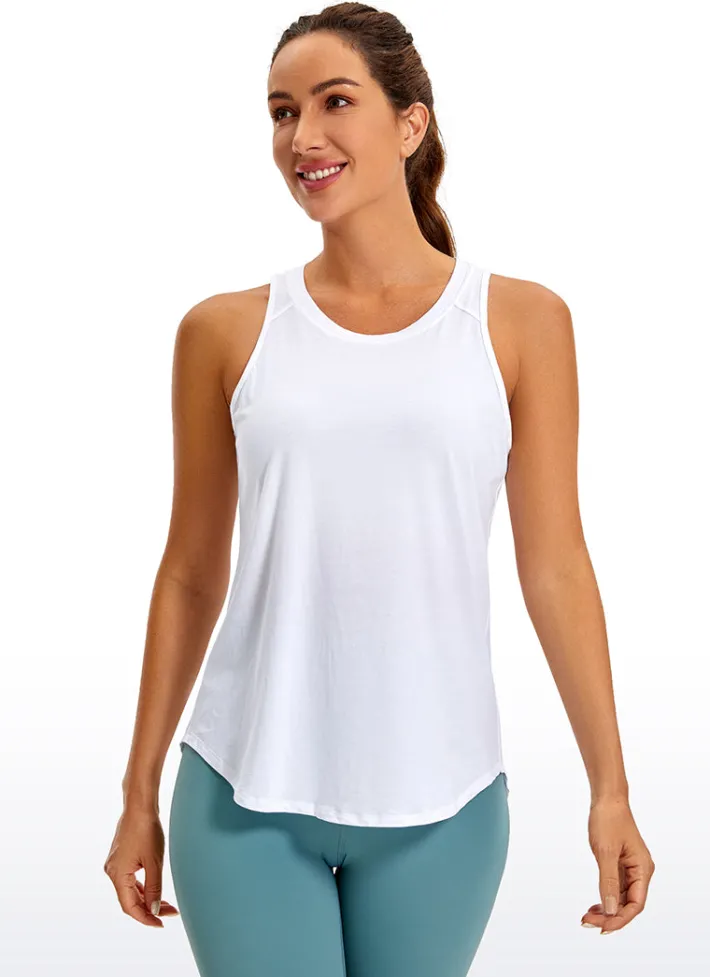 Shop CRZ YOGA Pima Cotton Tank Split Open Back