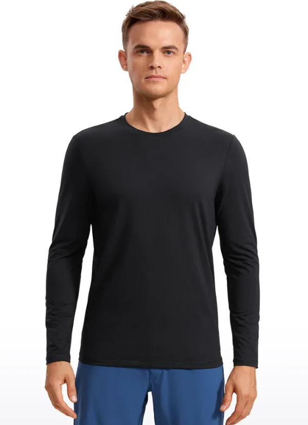 Sale CRZ YOGA Quick Dry High Crewneck Long Sleeves Shirts