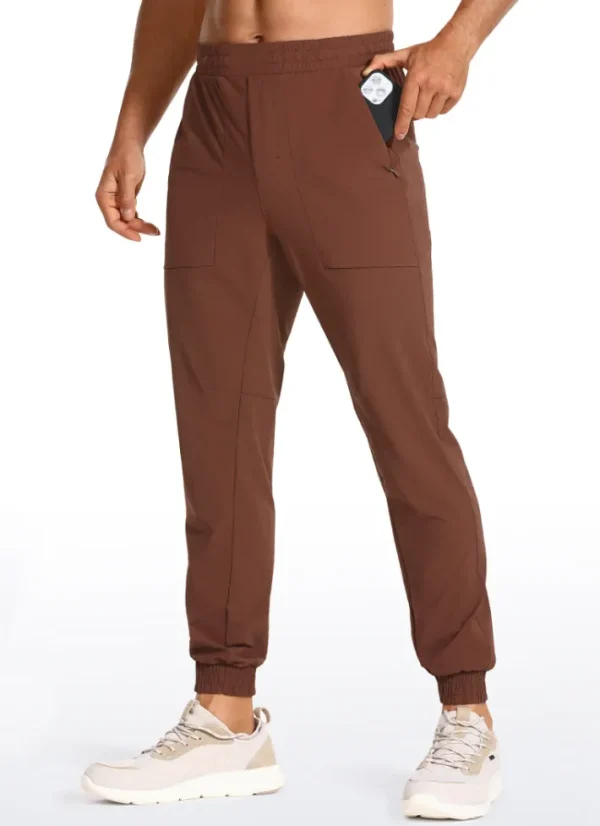 Flash Sale CRZ YOGA Quick Dry Workout Joggers 29''- Zip Pockets Dark Brown