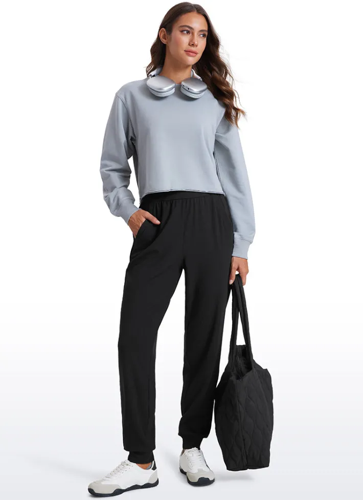 Fashion CRZ YOGA Ribbed Pockets Sweatpants 28"