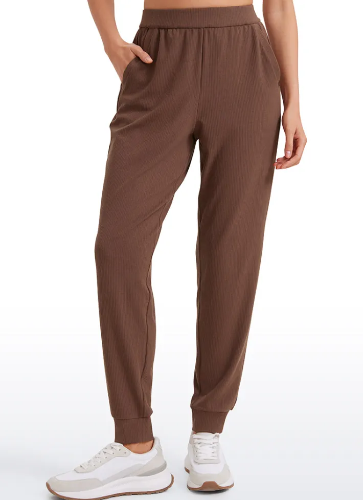 Fashion CRZ YOGA Ribbed Pockets Sweatpants 28"