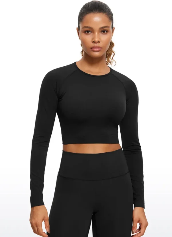 Cheap CRZ YOGA Seamless Cropped Long Sleeve Slim Fit