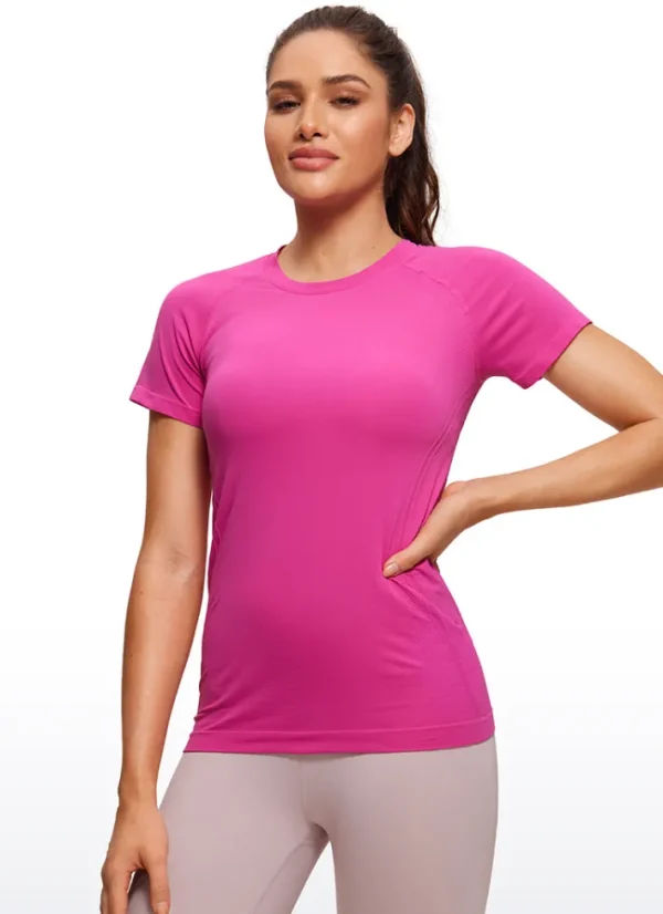 Shop CRZ YOGA Seamless Hip-Length Short Sleeves