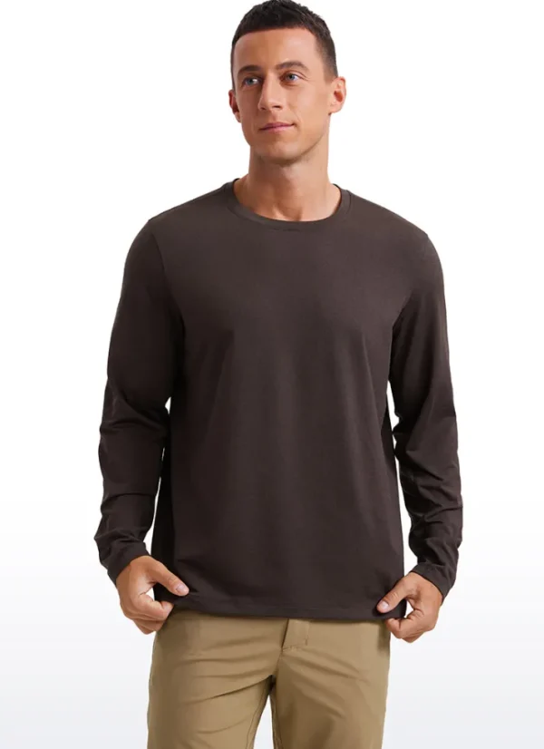 Cheap CRZ YOGA Soft Stretchy Crewneck Long Sleeve Shirts