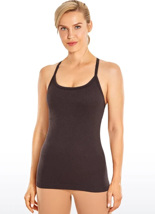 Clearance CRZ YOGA Speedy Seamless Built-in Bra Tank Y-back