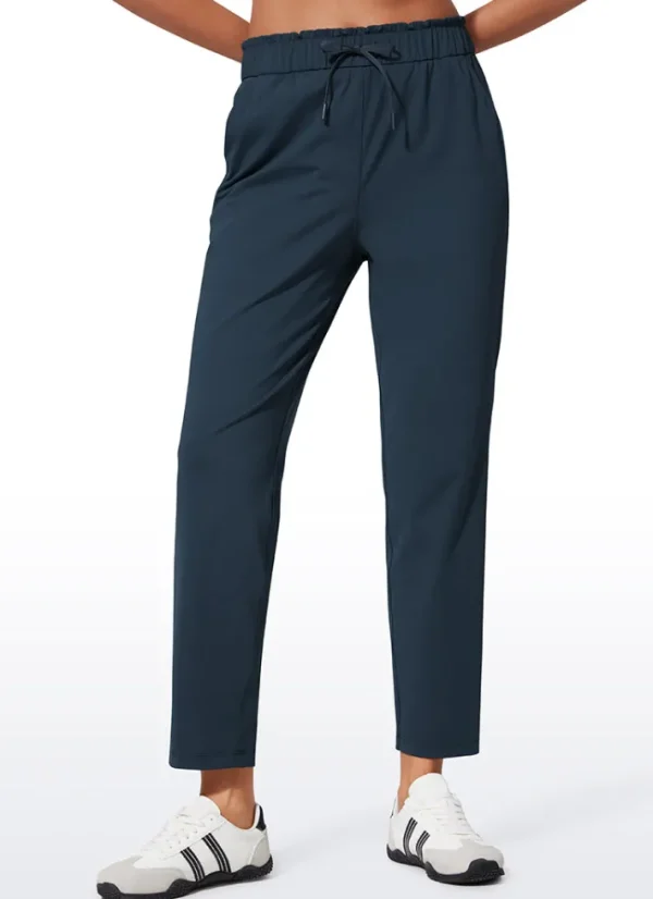 New CRZ YOGA Stretch Drawstring High Waist 7/8 Pants with Pockets 27''