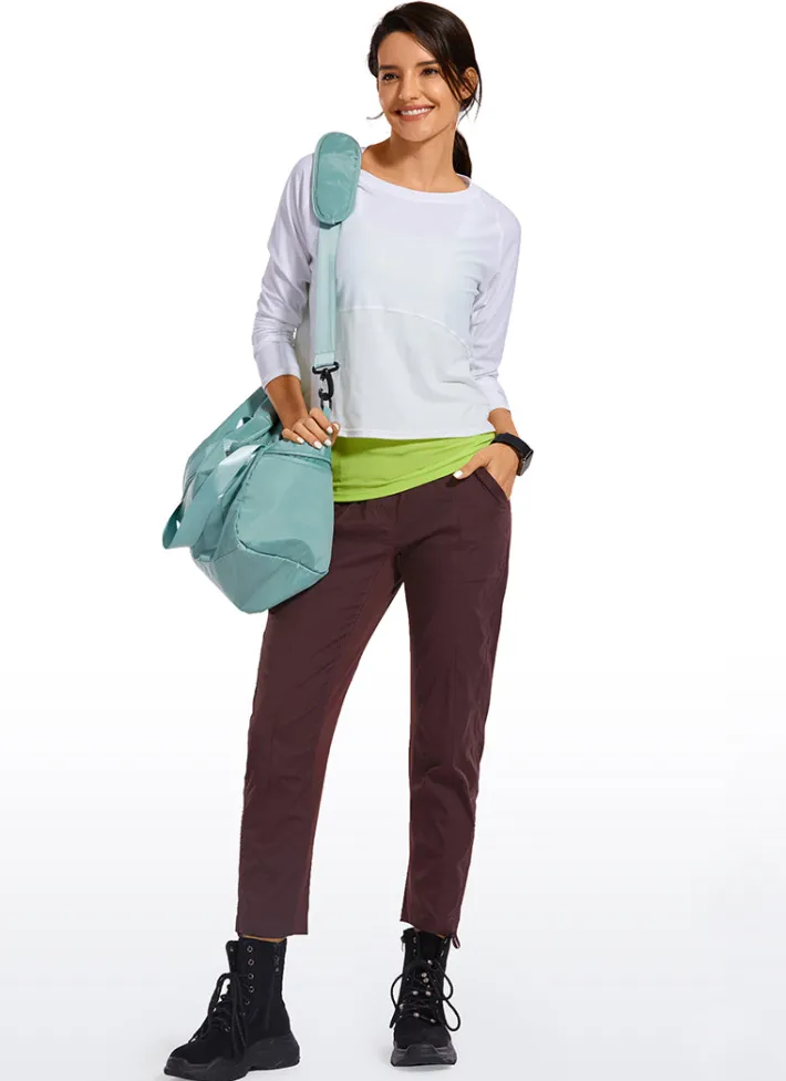 Discount CRZ YOGA Striped Pants with Pockets 25''- Cinched Leg