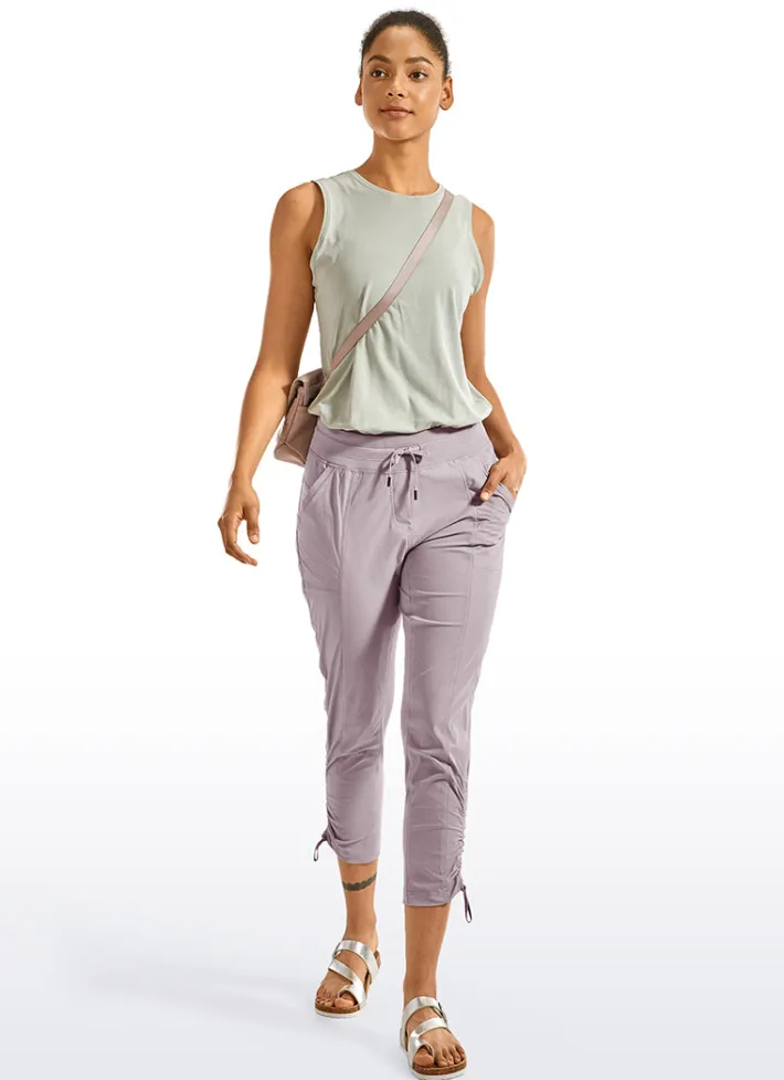 Discount CRZ YOGA Striped Pants with Pockets 25''- Cinched Leg