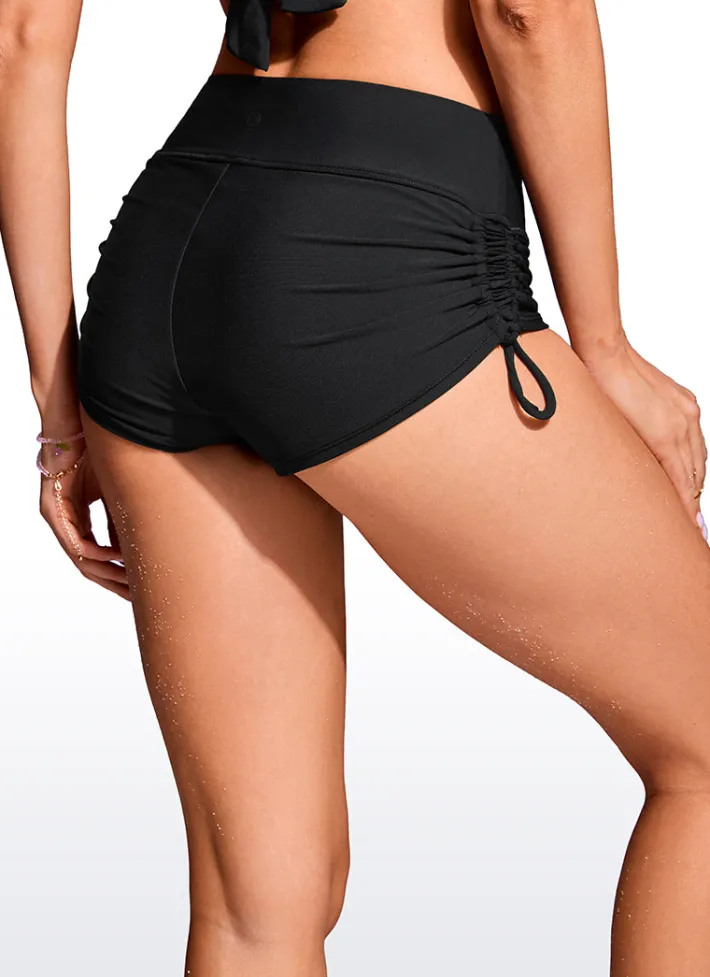 New CRZ YOGA Sunshine High Waisted Swim Shorts - Ruched Side