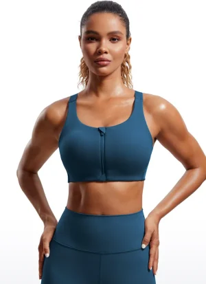 New CRZ YOGA Zip Front High Impact Sports Bra